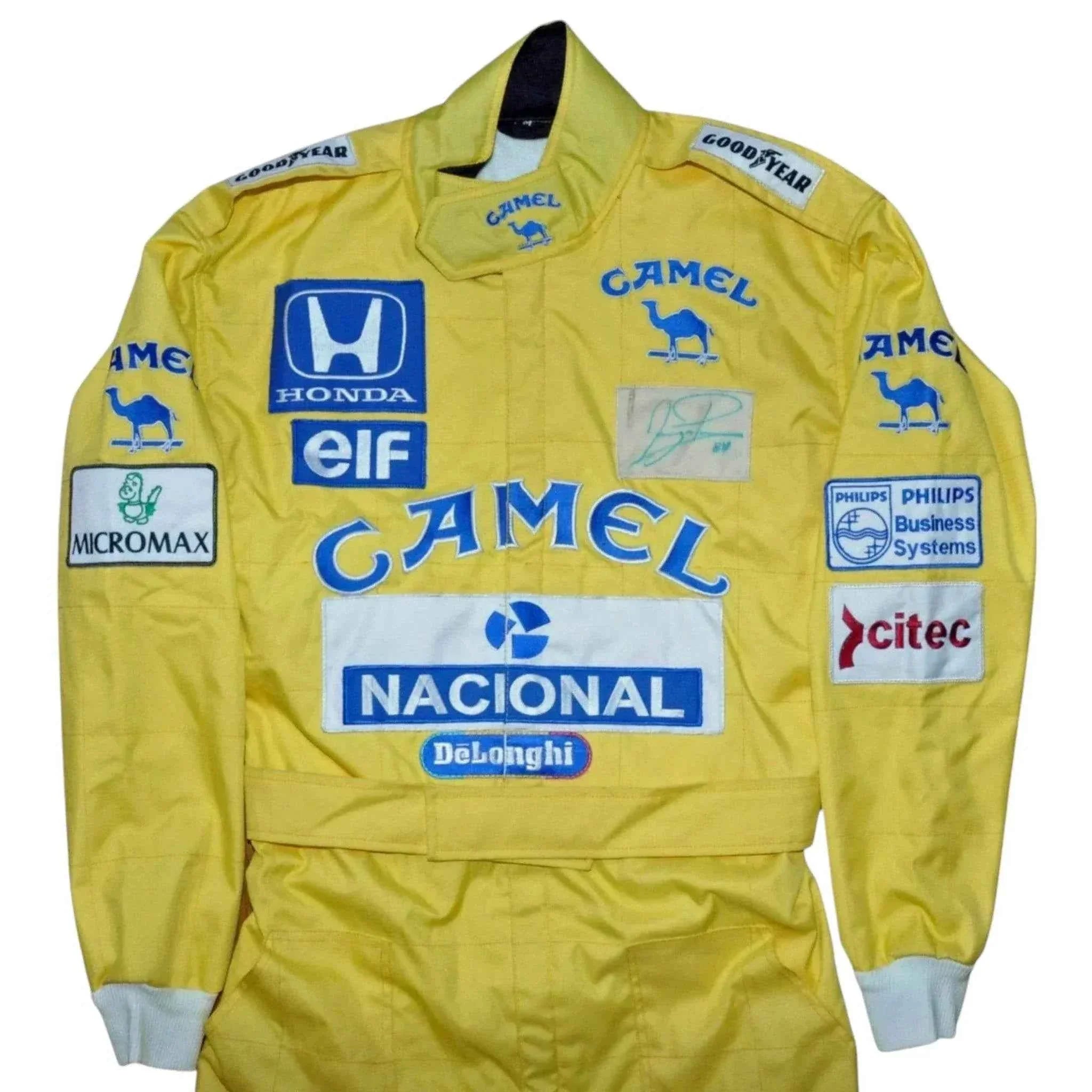 ayrton senna signed lotus 1987 f1 replica race suit AYRTON SENNA SIGNED LOTUS 1987 F1 REPLICA Race SUIT Dash Racegear