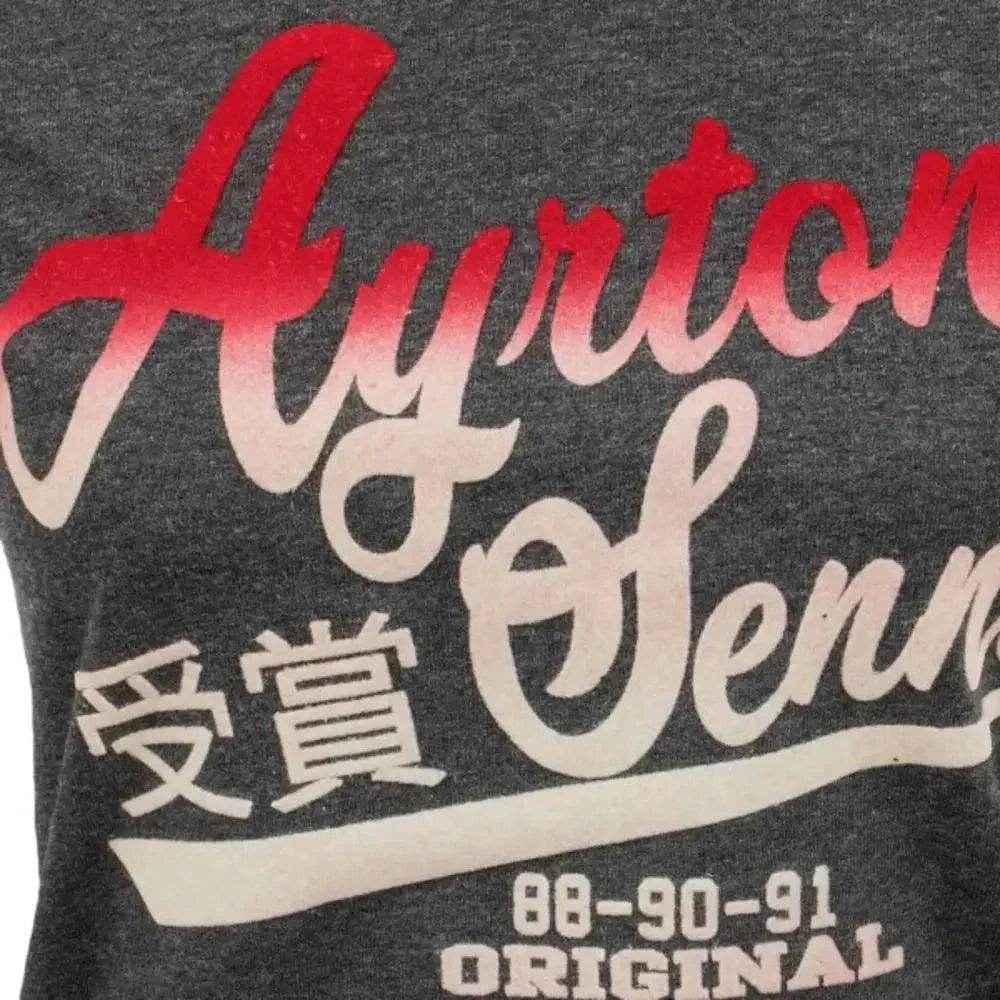Ayrton Senna Ladies T-Shirt Vintage Grey DASH RACEGEAR