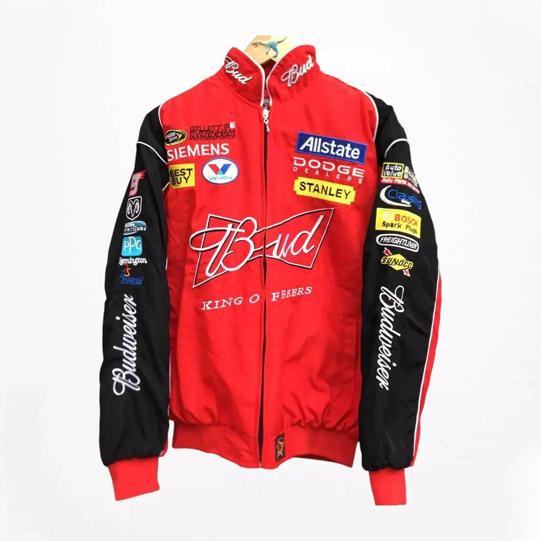 budweiser f1 official embroidered racing jacket Budweiser F1 Official Embroidered Racing Jacket DASH RACEGEAR