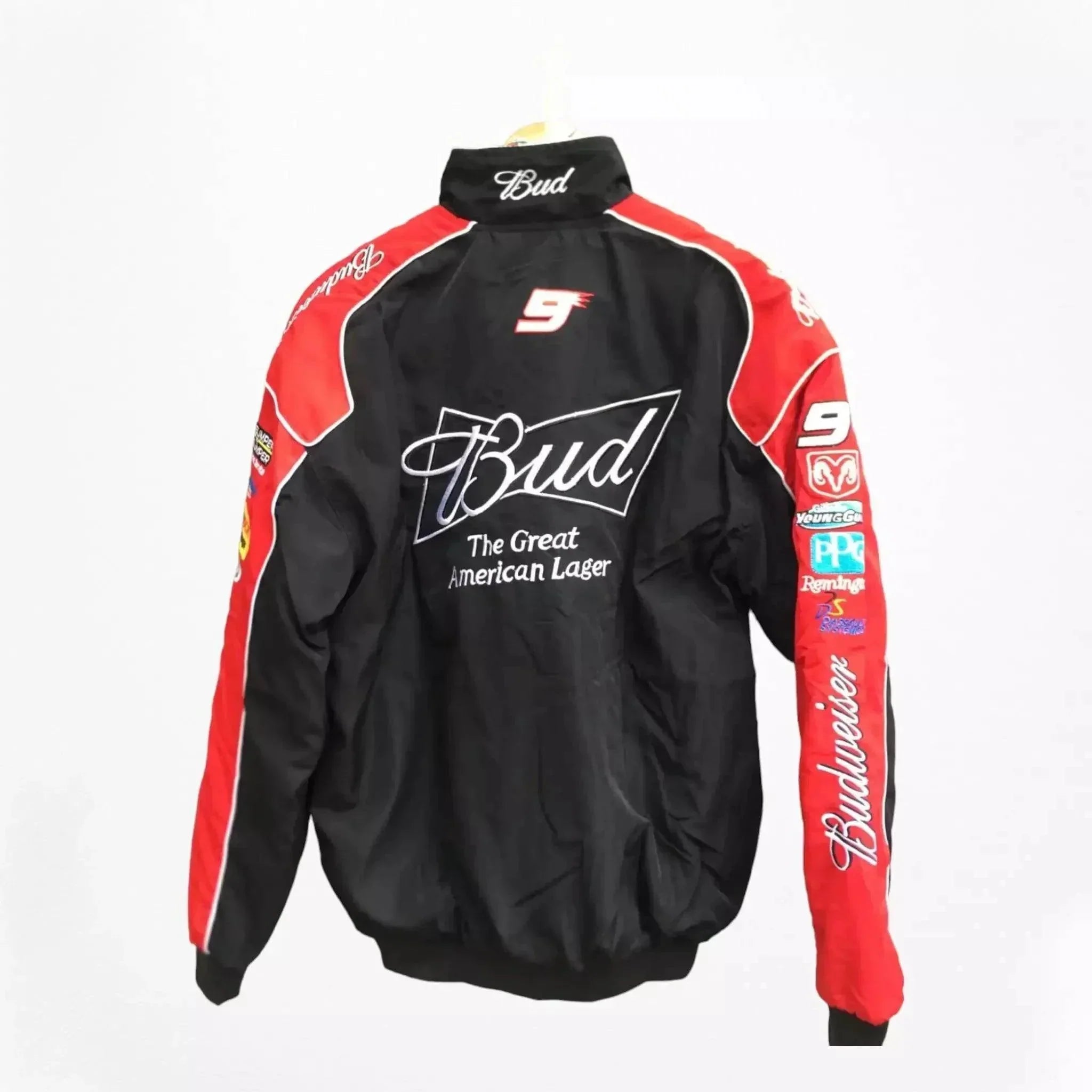 budweiser f1 official embroidered racing jacket Budweiser F1 Official Embroidered Racing Jacket DASH RACEGEAR