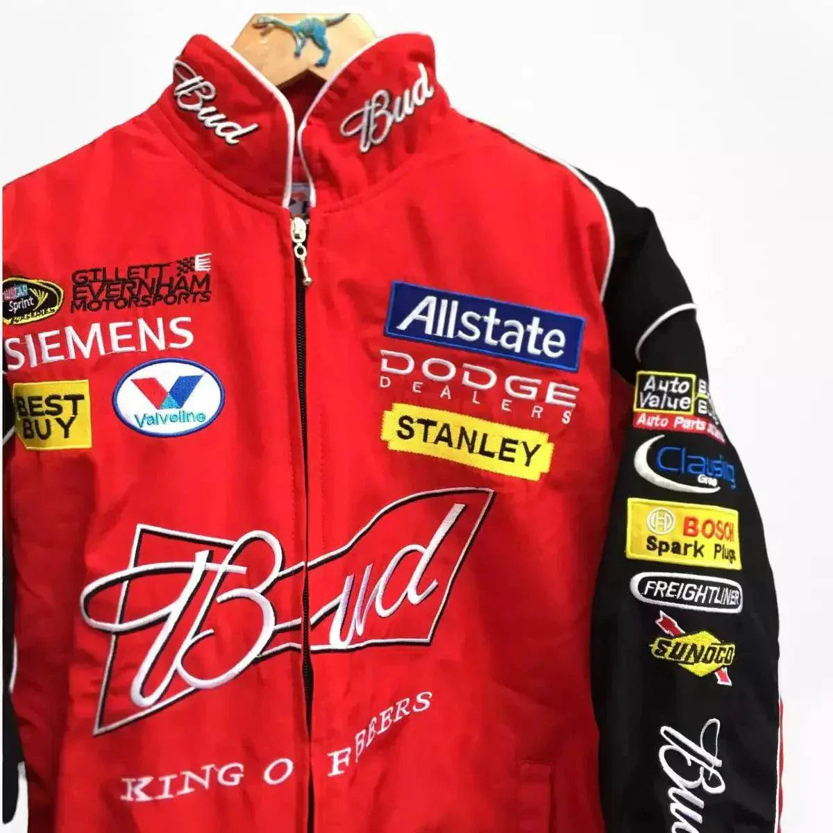 budweiser f1 official embroidered racing jacket Budweiser F1 Official Embroidered Racing Jacket DASH RACEGEAR