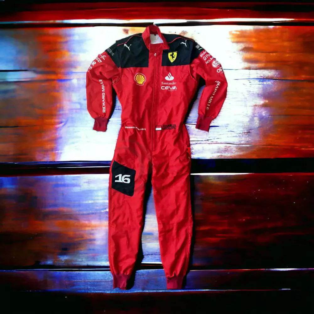 2023 Charles Leclerc Ferrari F1 Embroidered Racing Suit DASH RACEGEAR