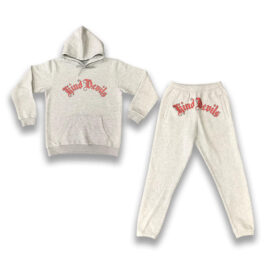 Custom Cotton Sweatsuit with Drawstring Hoodie | Sporty Street Style Set
