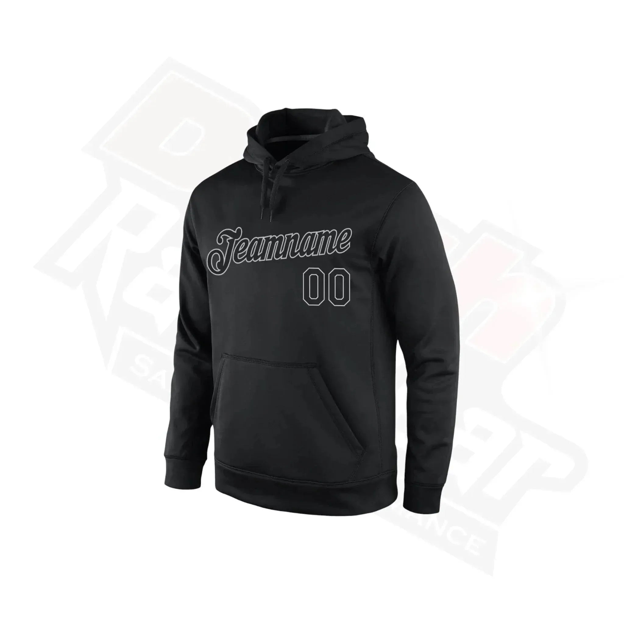 custom stitched black & gray sports pullover hoodie Custom Stitched Black & Gray Sports Pullover Hoodie Dash Racegear