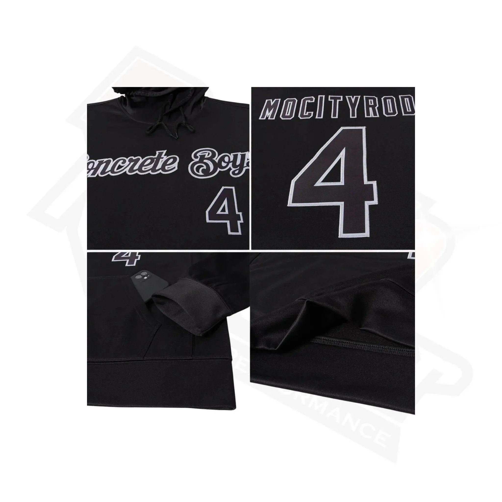 custom stitched black & gray sports pullover hoodie Custom Stitched Black & Gray Sports Pullover Hoodie Dash Racegear