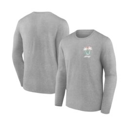 Formula 1 Beach Club Graphic Long Sleeve T-Shirt Sport Gray