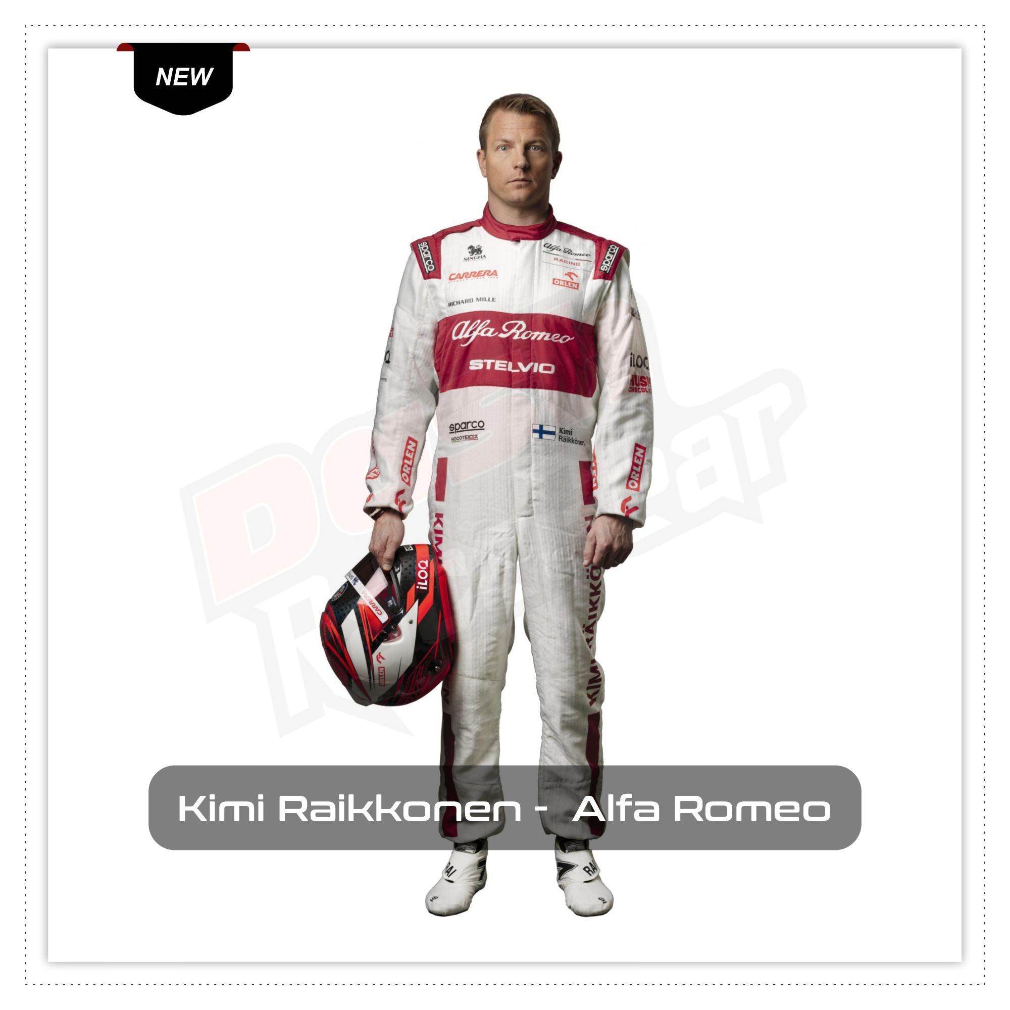 kimi raikkonen alfa romeo 2020 race suit Kimi Raikkonen Alfa Romeo 2020 Race suit Dash racegear