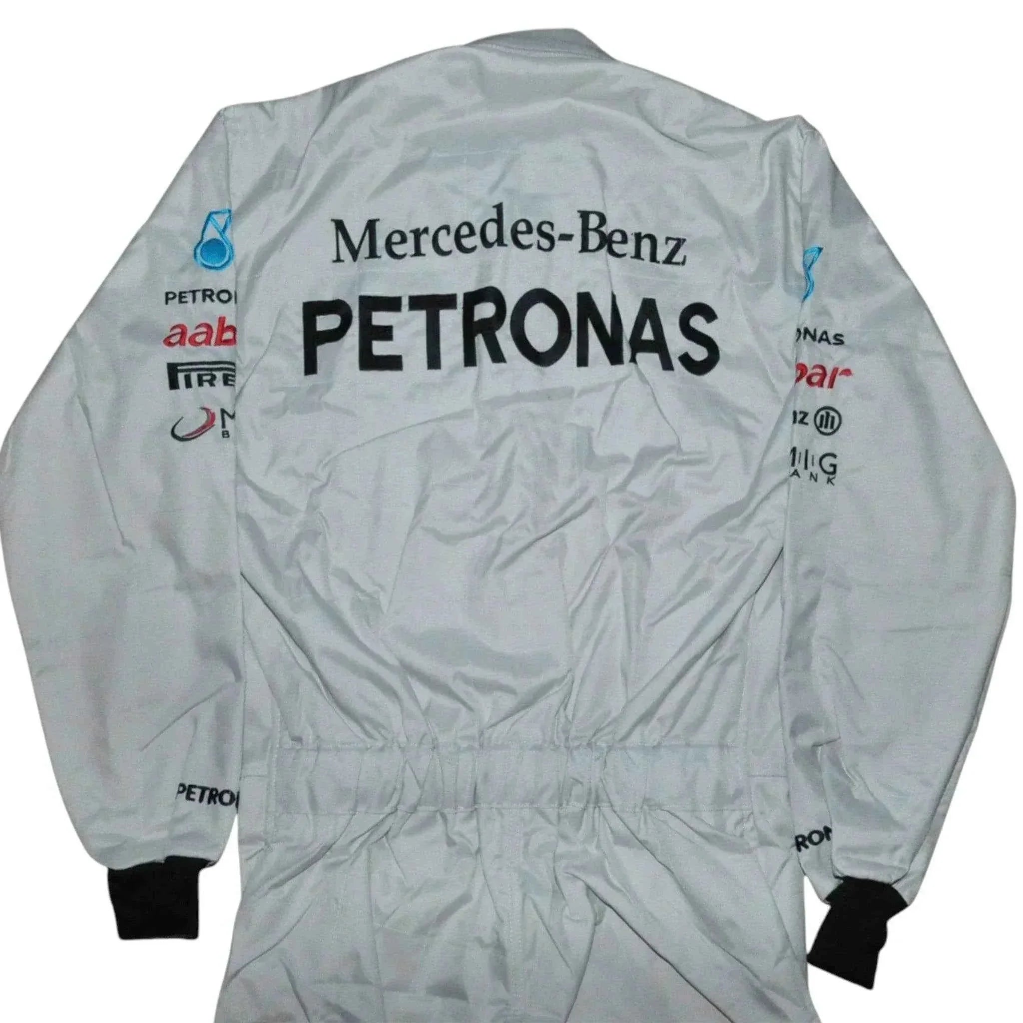 michael schumacher signed mercedes 2012 f1 replica race suit Michael Schumacher SIGNED Mercedes 2012 F1 REPLICA Race SUIT Dash Racegear