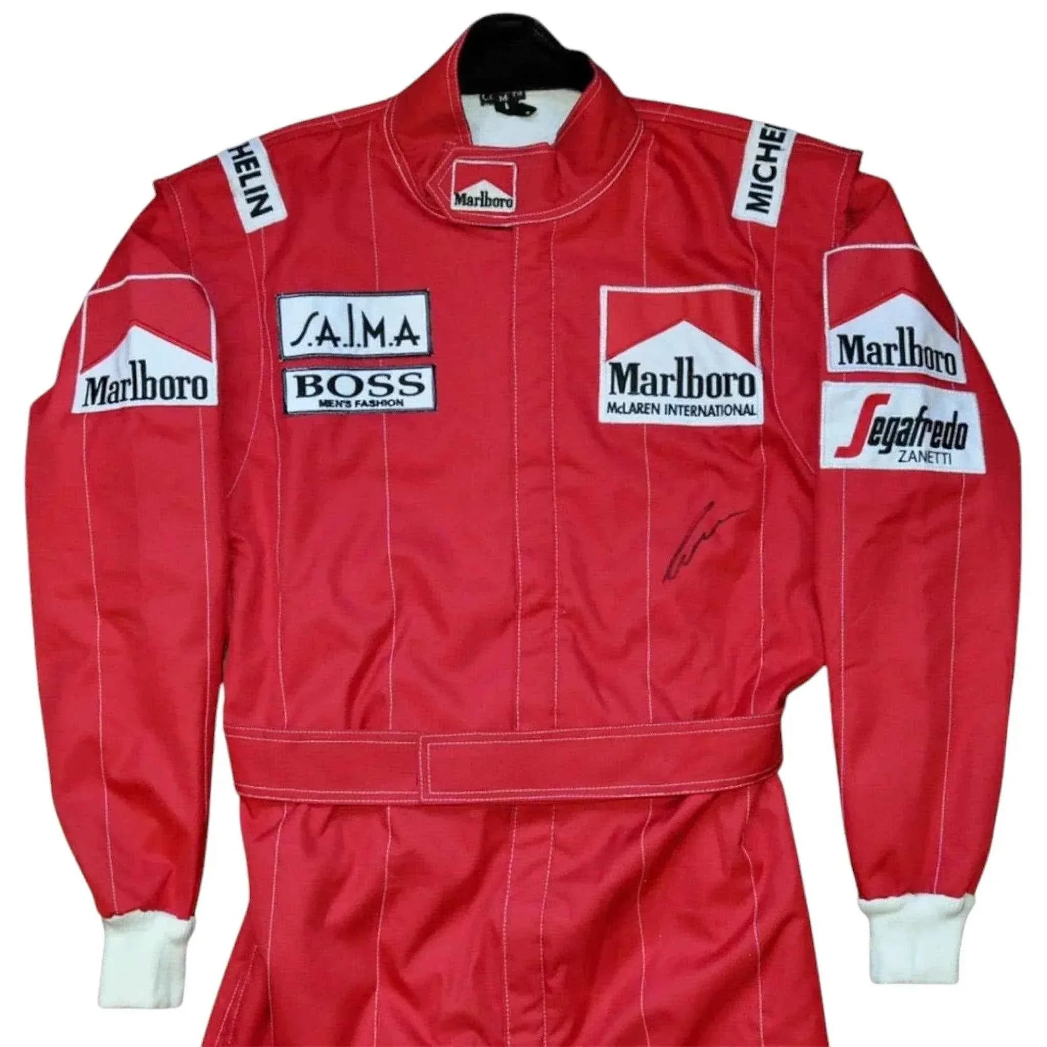 niki lauda signed mclaren 1984 f1 replica race suit NIKI LAUDA SIGNED McLaren 1984 F1 REPLICA Race SUIT Dash Racegear
