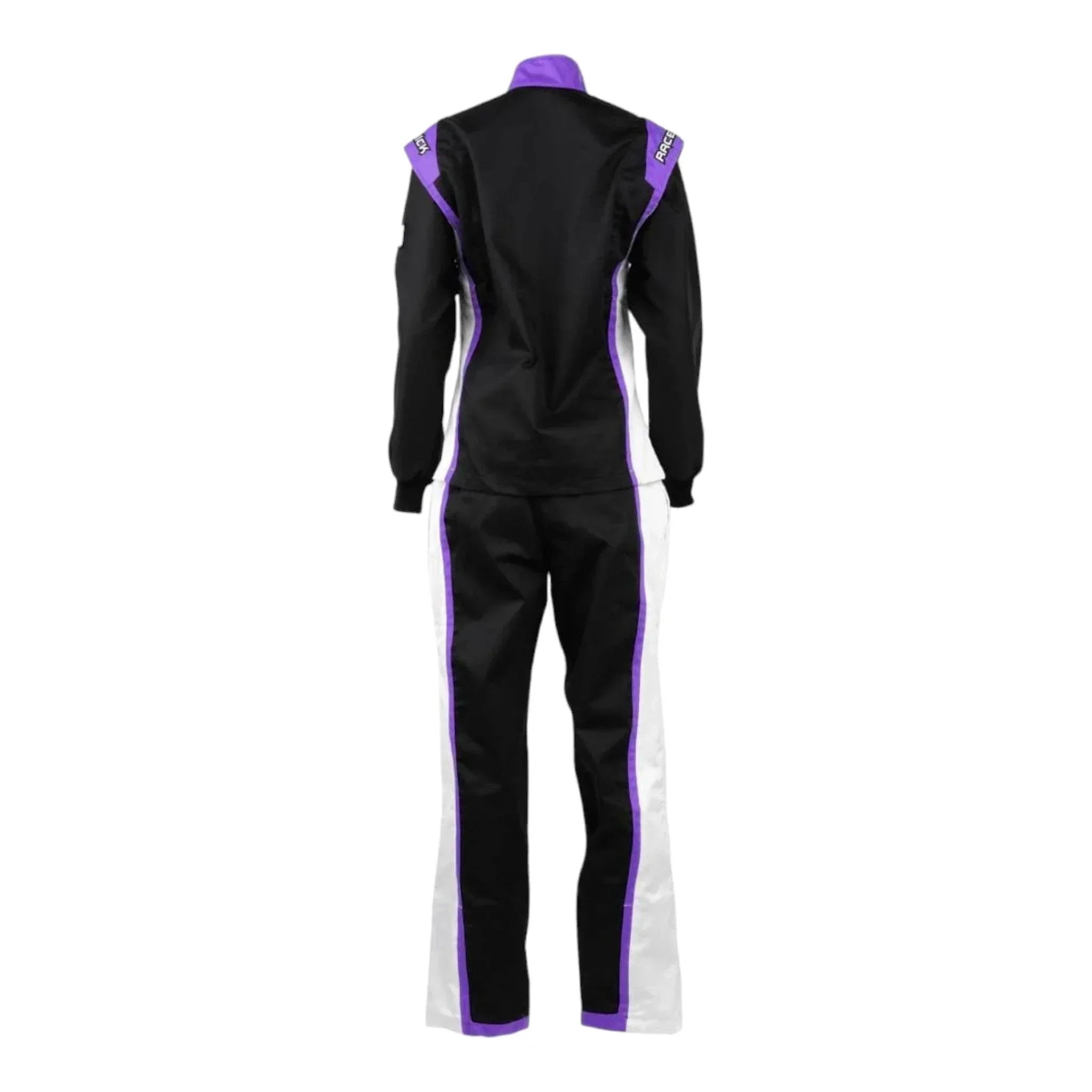 racechick fierce two piece women's auto racing suit sfi 3.2a/1 (black/purple) RACECHICK FIERCE TWO-PIECE WOMEN'S AUTO RACING SUIT SFI 3.2A/1 (BLACK/PURPLE) Dash Racegear