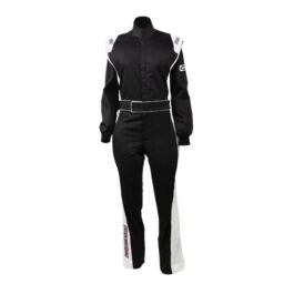 RACECHICK FIERCE WOMEN’S AUTO RACING SUIT SFI 3.2A/1 (BLACK/WHITE)