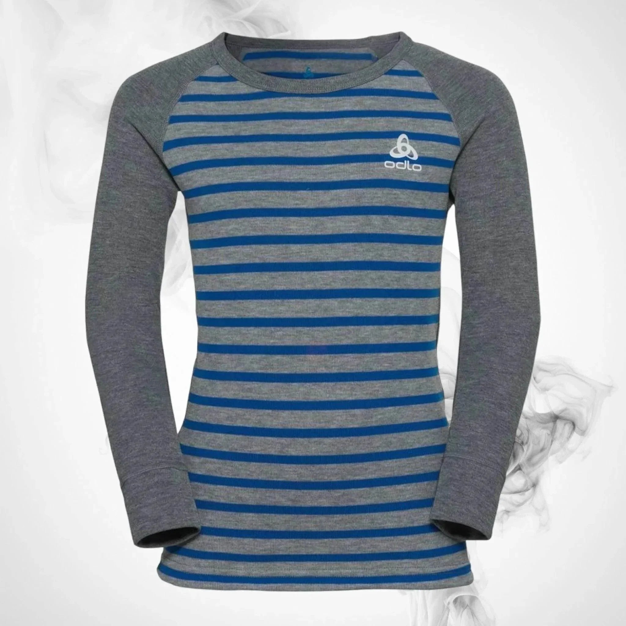 ski underwear shirt o active warm eco kids stripes bl top crew neck ls blue wing teal/reef waters 2022/23 Ski Underwear shirt O Active Warm Eco Kids Stripes BL Top Crew Neck LS Blue Wing Teal/Reef Waters - 2022/23 Dash Racegear